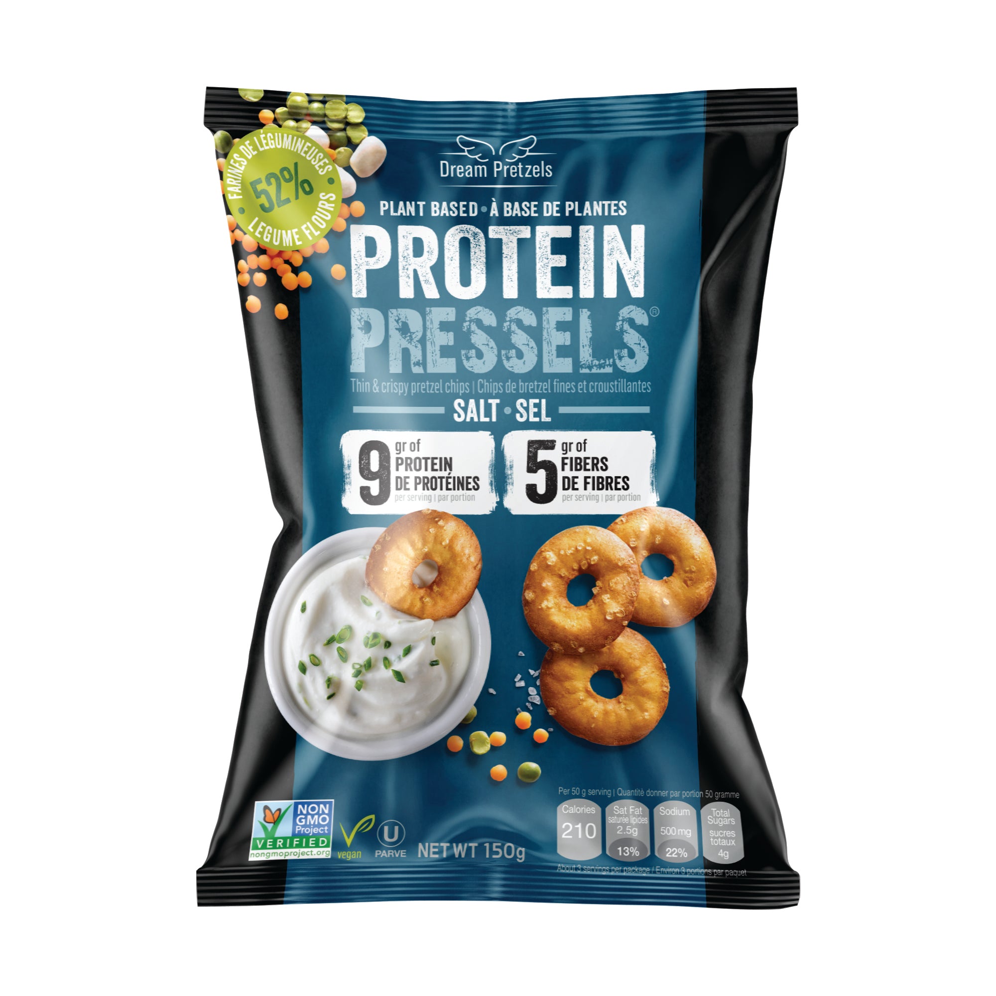 DREAM PRETZEL PROTEIN SEASALT 150G