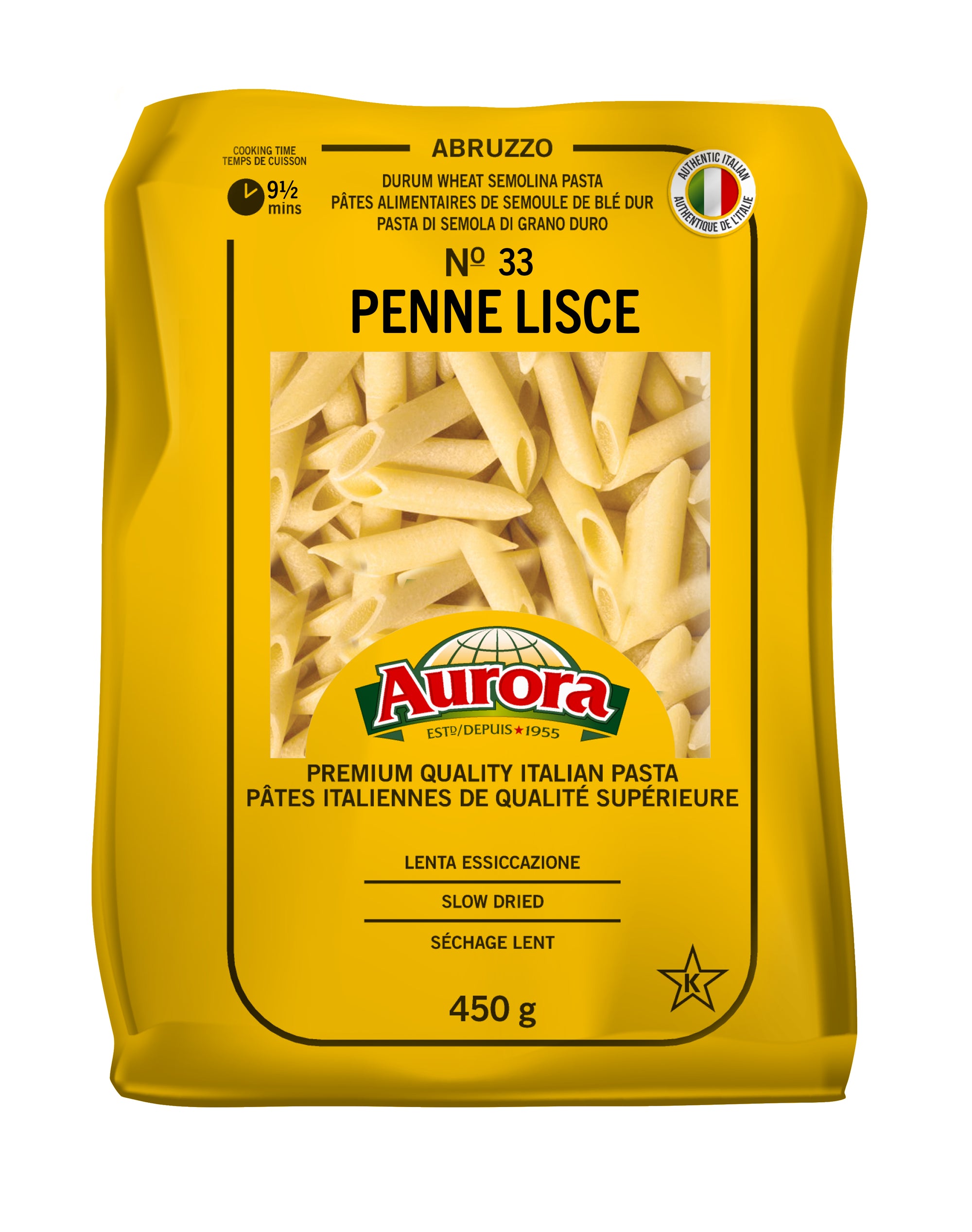 AURORA PASTA PENNE LISCE 450GR