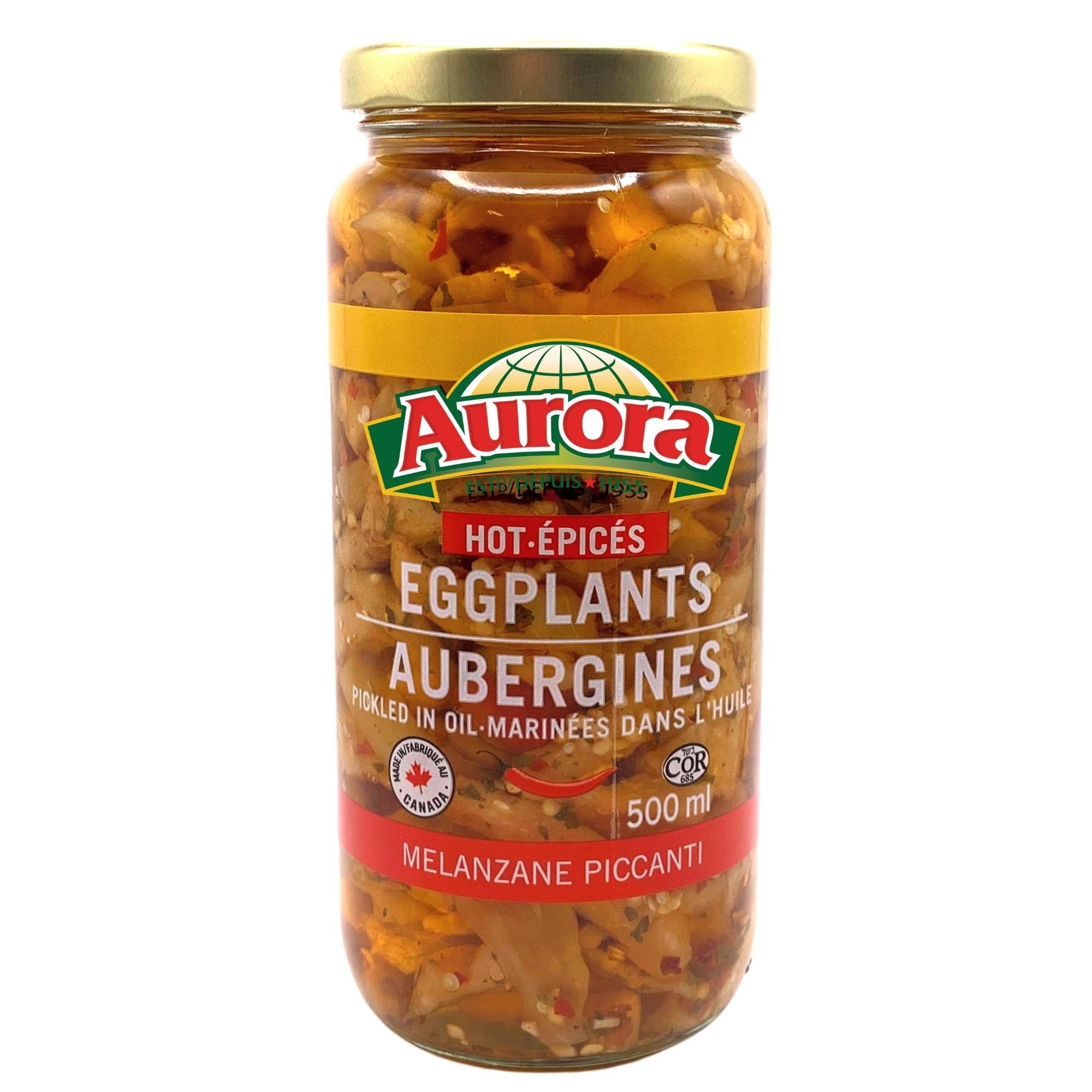 AURORA EGGPLANTS HOT PICKLED 500ML