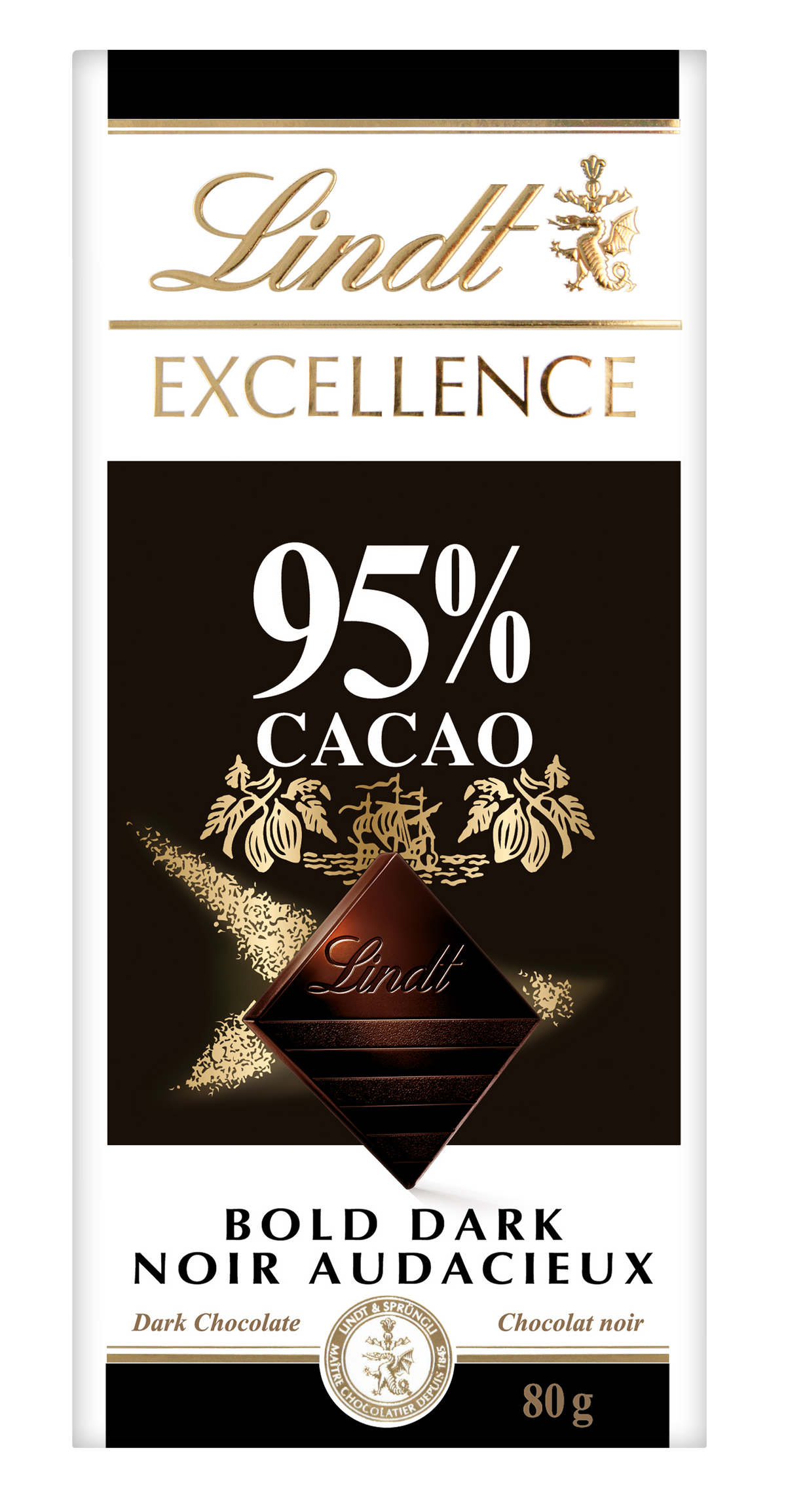 LINDT EXCELLENCE 95% CACAO 80G