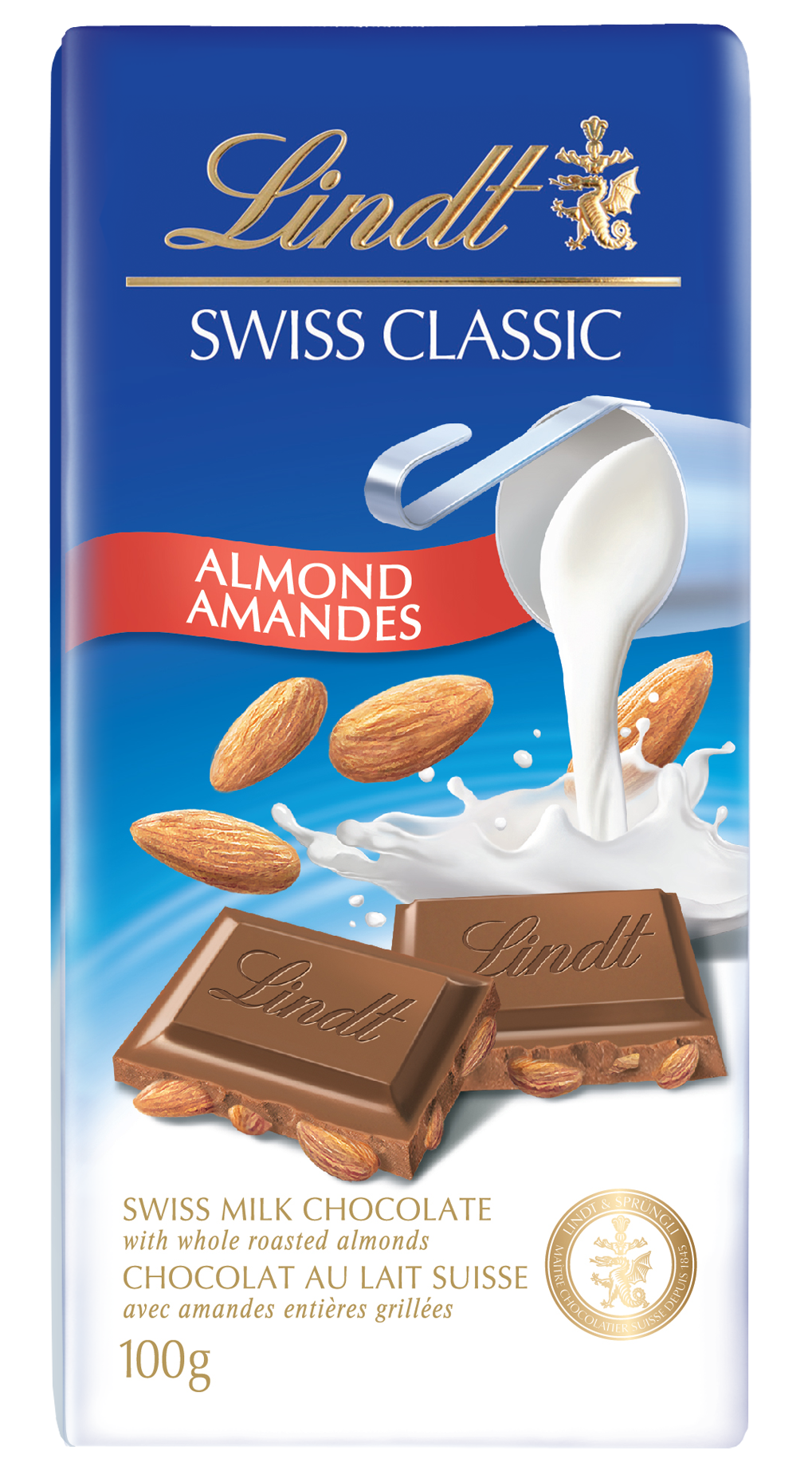 Barre Chocolat au lait Lindt SWISS CLASSIC, 100g