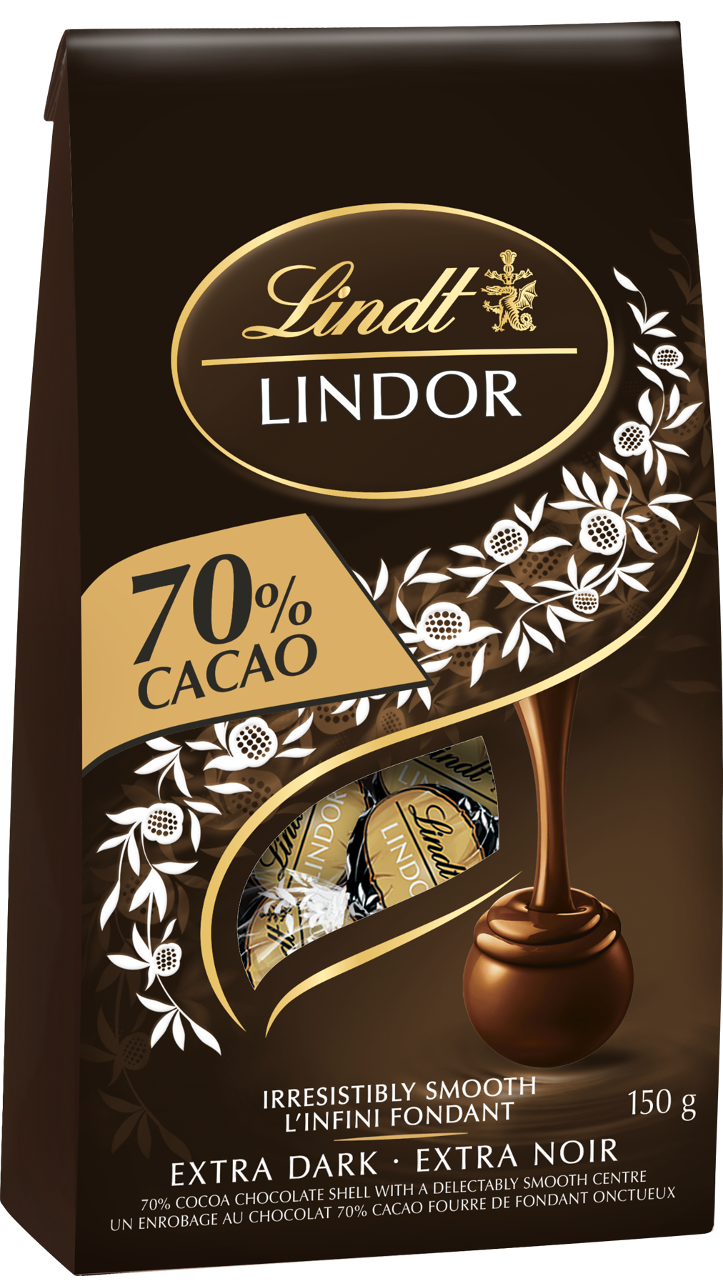 Lindt chocolat blanc fourré de fondant onctueux, lindor (150 g