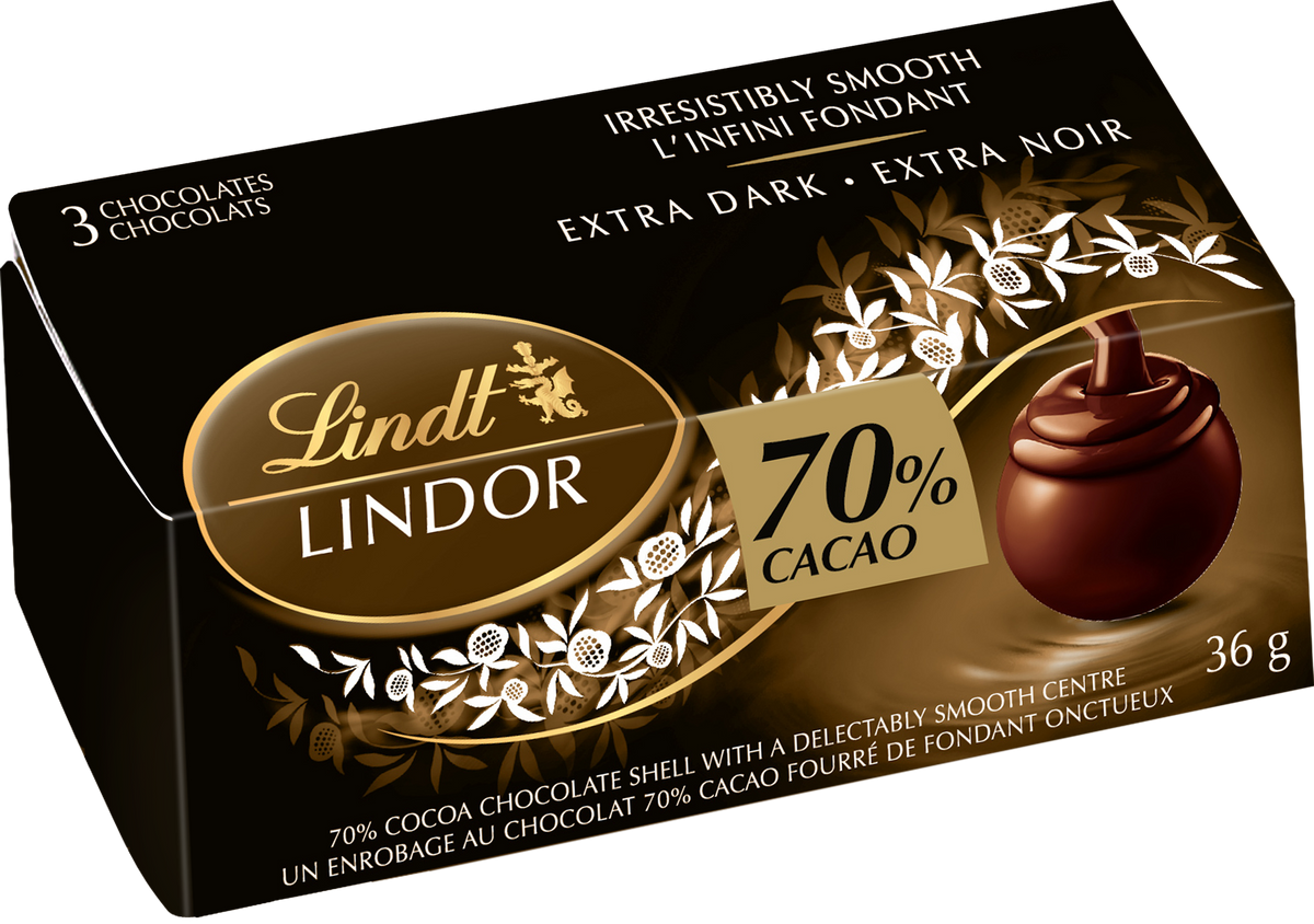LINDOR 3-PACK 70% CACAO 36G